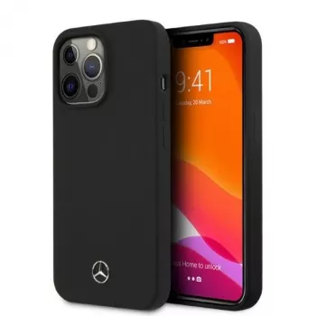 Mercedes-Benz MEHMP13LSILBK iPhone 13 Pro/13 6,1 inch mustast silikoonist kõva ümbris MagSafe'iga