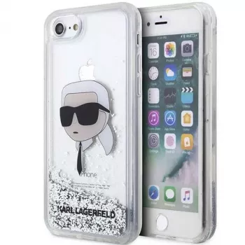 Karl Lagerfeld KLHCI8LNKHCH Hardcase Glitter Karl Head iPhone 7/8/SE 2020/SE 2022 jaoks, hõbedane