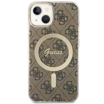 Guess GUHMP13MH4STW iPhone 13 / 14 / 15 6,1 inch pruun kõvaümbris MagSafe'iga