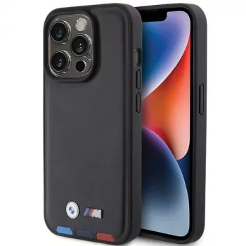 BMW Leather Stamp Tricolor Case for iPhone 15 Pro 6,1 inch Black