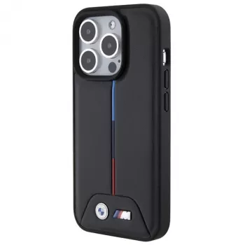 BMW BMHCP15L22PVTK iPhone 15 Pro 6,1 inch Must kõva ümbris Quilted Tricolor