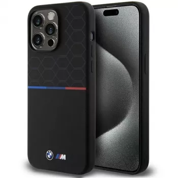 BMW M Silicone Pattern MagSafe Hard Case for iPhone 15 Pro Max 6,7 inch Black