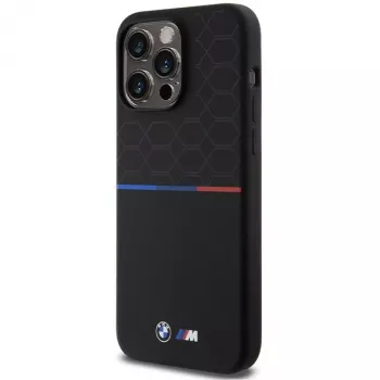 BMW M Silicone Pattern MagSafe Hard Case for iPhone 15 Pro Max 6,7 inch Black
