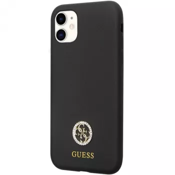 Guess GUHCN614DGPK Hardcase Silicone Logo Strass 4G Tagakaas Apple iPhone 11 / Xr 6,1 tolli Must