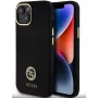 Guess GUHCP15SM4DGPK iPhone 15/14/13 6.1 inch mustast silikoonist kõva ümbris logoga ja kivikestega 4G