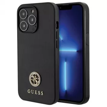 Guess GUHCP13LPS4DGPK Hardcase Apple iPhone 13 Pro 6,1 tolli must strass metall logo