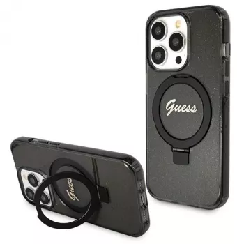 Guess Script Glitter Collection Hardcase Ring Stand MagSafe iPhone 13 Pro / 13 6.1 Must