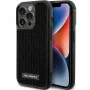 Karl Lagerfeld KLHCP15LHDSPLK kõva ümbris iPhone 15 Pro 6.1 inch musta rhinestone logo ja metallplaadiga