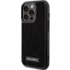 Karl Lagerfeld KLHCP15LHDSPLK kõva ümbris iPhone 15 Pro 6.1 inch musta rhinestone logo ja metallplaadiga