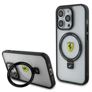 Ferrari FEHMP15LUSCAH iPhone 15 Pro 6,1 inch läbipaistev kõva ümbris rõngasalusega, MagSafe ühilduv, 2023. aasta kollektsioon