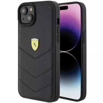 Ferrari FEHCP15MRDUK iPhone 15 Plus / 14 Plus 6,7 inch Must kõvaümbris tepitud metalllogoga