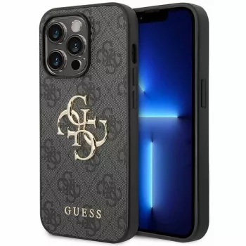 Guess GUHCP15L4GMGGR Hardcase for iPhone 15 Pro 6,1 inch - Grey 4G Big Metal Logo