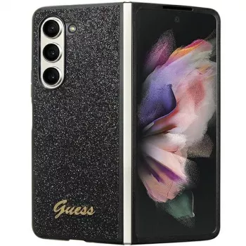 Guess Glitter Script F946 kõva ümbris Samsung Galaxy Z Fold5 jaoks, must