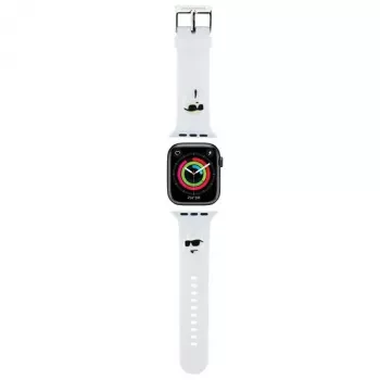 Karl Lagerfeld 3D Rubber Karl & Choupette Heads NFT Apple Watch Rihm 42/44/45/49mm Valge