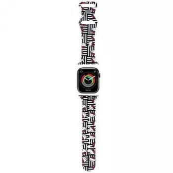 Hello Kitty HKAWMSDIESK Apple Watch Rihm 38/40/41mm Must Silikoon Pead ja Triibud
