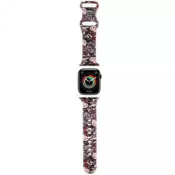 Hello Kitty HKAWMSDGPTP Silikoonrihm Apple Watch 38/40/41mm Roosa Graffiti Siltidega