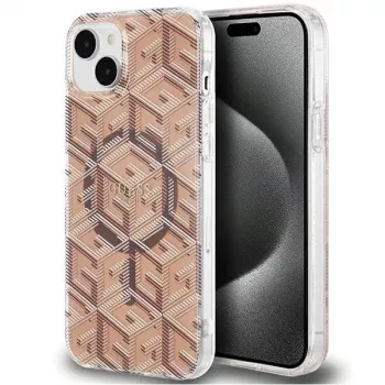 Guess GUHMP15MHGCUSTGW GCube Hardcase iPhone 15 Plus / 14 Plus 6,7 inch Pruun IML MagSafe