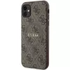 Guess GUHMN61G4GFRW Hardcase for Apple iPhone 11 / XR 6.1 inch Brown Leather Metal Logo MagSafe 4G Collection