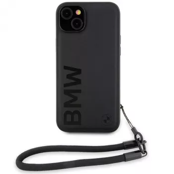 BMW Signature Leather Wordmark Hard Case for iPhone 15 / 14 / 13 6,1 inch - Black