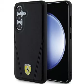 Ferrari FEHMS24MP3BAK Hot Stamp V Lines MagSafe Hard Case Samsung Galaxy S24+ jaoks (Must)