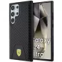 Ferrari FEHCS24LN3PUK kõva ümbris Samsung Galaxy S24 Ultra jaoks, süsinikuga õmmeldud põhi, must