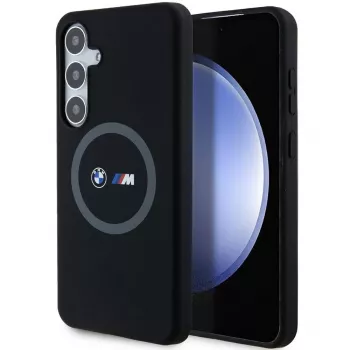 BMW M Collection Silikoonist kõva ümbris rõngahoidja ja MagSafe'iga Samsung Galaxy S24+ (SM-S926) jaoks - Must