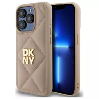 DKNY DKHCP15XPQDSLE Quilted Stack Logo Tagakate Apple iPhone 15 Pro Max 6,7 inch Beige