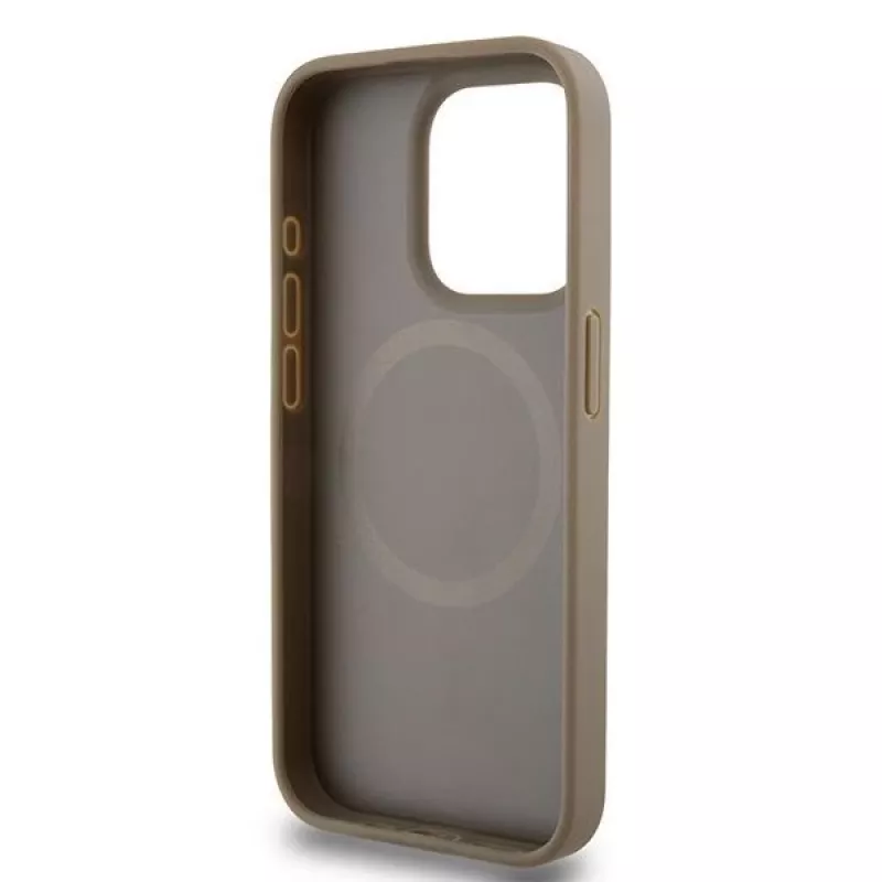 DKNY DKHMP15XPSOSPW Kõvakestaga nahkümbris trükitud mustriga metalllogoga MagSafe iPhone 15 Pro Max 6,7 inch pruun