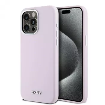 DKNY DKHMP15XSMCHLP Liquid Silicone Hard Case with MagSafe for Apple iPhone 15 Pro Max 6,7 inch Pink