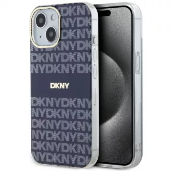 DKNY DKHMP15SHRHSEB Kõva ümbris iPhone 15/14/13 6,1 inch sinine Mono & Stripe IML MagSafe