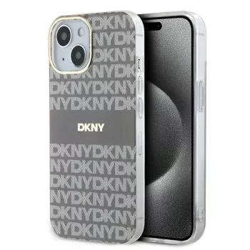 DKNY DKHMP15SHRHSEE Kõva ümbris Apple iPhone 15 / 14 / 13 6,1 inch Beige IML Mono & Stripe MagSafe