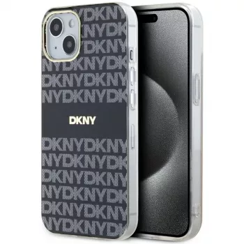 DKNY DKHMP15MHRHSEK Kõva ümbris iPhone 15 Plus / 14 Plus 6,7 inch Must IML Mono & Stripe MagSafe