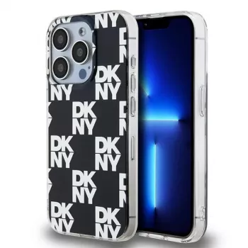 DKNY DKHCP15LHDLCEK kõva ümbris Apple iPhone 15 Pro 6.1 jaoks, must, IML Checkered Mono Pattern