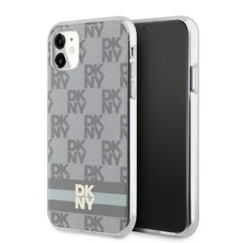 DKNY DKHMN61HCPTSE Kõva ümbris Apple iPhone 11 / XR 6,1 inch - Beež ruuduline monomuster ja trükitud triibud MagSafe