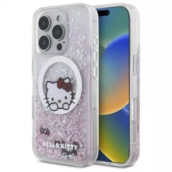 Hello Kitty HKHMP16LLSWKH iPhone 16 Pro 6,3 inch White Hardcase Liquid Glitter Sweet Kitty Bows MagSafe