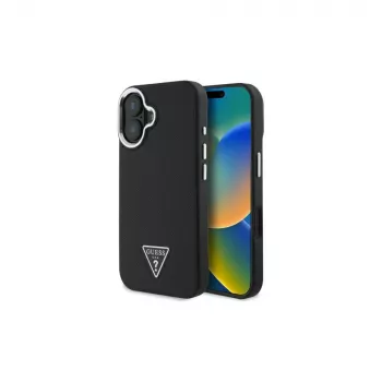 Guess GUHMP16SPGTSPSK iPhone 16 must kõva kest Grained Triangle MagSafe