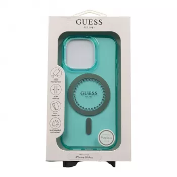 Guess GUHMP16LPFTDTEN iPhone 16 Pro 6,3 inch Hardcase IML Rhinestones MagSafe Roheline