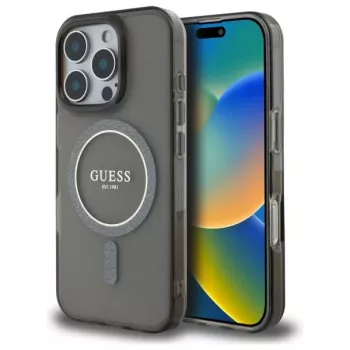 Guess GUHMP16XHFGEREK Hardcase IML Glitter Circle MagSafe iPhone 16 Pro Max 6,9 inch Must