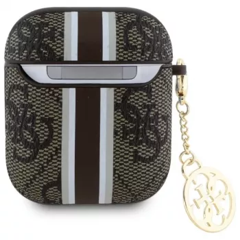 Guess GUA2P4RPSW AirPods 1/2 Cover Brown 4G Printed Stripes Charm