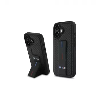 BMW BMHCP16SGSPCCK M Grip Stand Smooth and Carbon kõva ümbris iPhone 16 6.1 – must