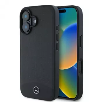 Mercedes-Benz MEHMP16S23RBARK iPhone 16 6,1 inch Must kõva kest tekstureeritud ja sileda nahaga MagSafe