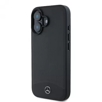 Mercedes-Benz MEHMP16S23RBARK iPhone 16 6,1 inch Must kõva kest tekstureeritud ja sileda nahaga MagSafe