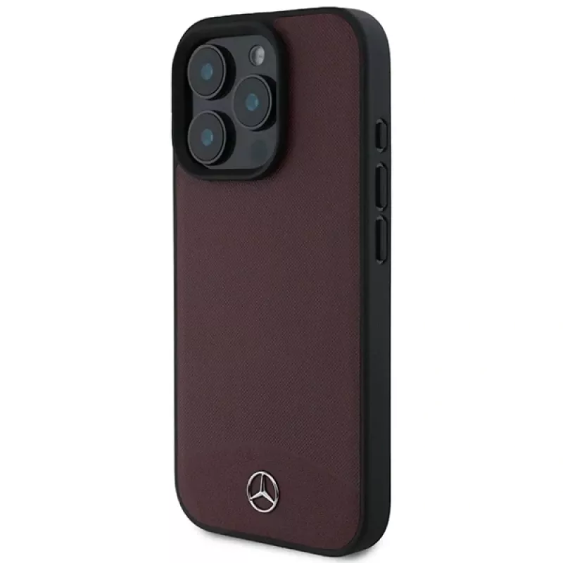 Mercedes-Benz MEHMP16L23RBARR Kõvakestaga ümbris iPhone 16 Pro 6.3 inch punane tekstuuriga ja sile nahk MagSafe