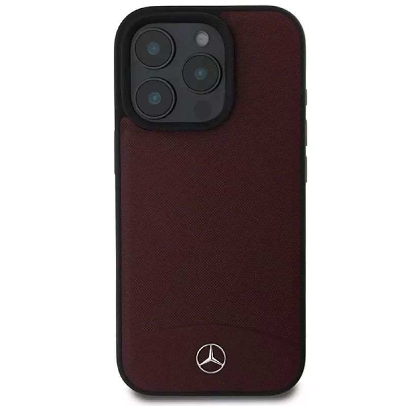 Mercedes-Benz MEHMP16L23RBARR Kõvakestaga ümbris iPhone 16 Pro 6.3 inch punane tekstuuriga ja sile nahk MagSafe