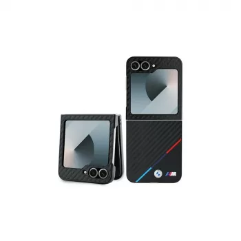 BMW Hardcase Samsung Galaxy Z Flip6 / Z Flip7 FE jaoks - Carbon Tricolor Black