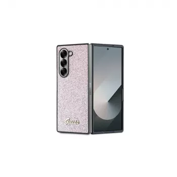 Guess GUHCZFD6HGGSHP Hard Case Samsung Galaxy Z Fold6 (F956) jaoks - Roosa 4G Glitter Script