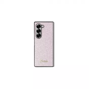 Guess GUHCZFD6HGGSHP Hard Case Samsung Galaxy Z Fold6 (F956) jaoks - Roosa 4G Glitter Script