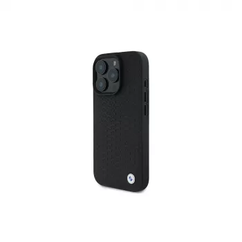 BMW BMHMP16X23RDDK iPhone 16 Pro Max 6.9 Must kõva kest Sign Leather Diamond Metal Logo MagSafe
