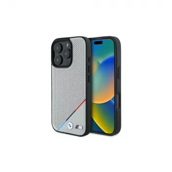 BMW M Perforated Tricolor Line Hardcase Apple iPhone 16 Pro 6,3 tolli Hall MagSafe