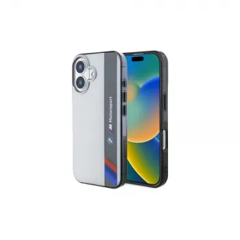 BMW BMHCP16S23HTFEG iPhone 16 6,1 tolli hall kõva ümbris Motorsport IML vertikaalne triip